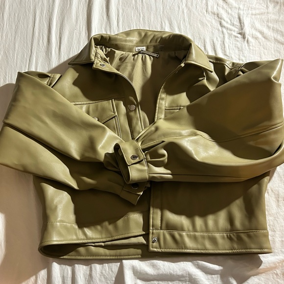 Cropped Leather Jacket - Picture 1 of 4